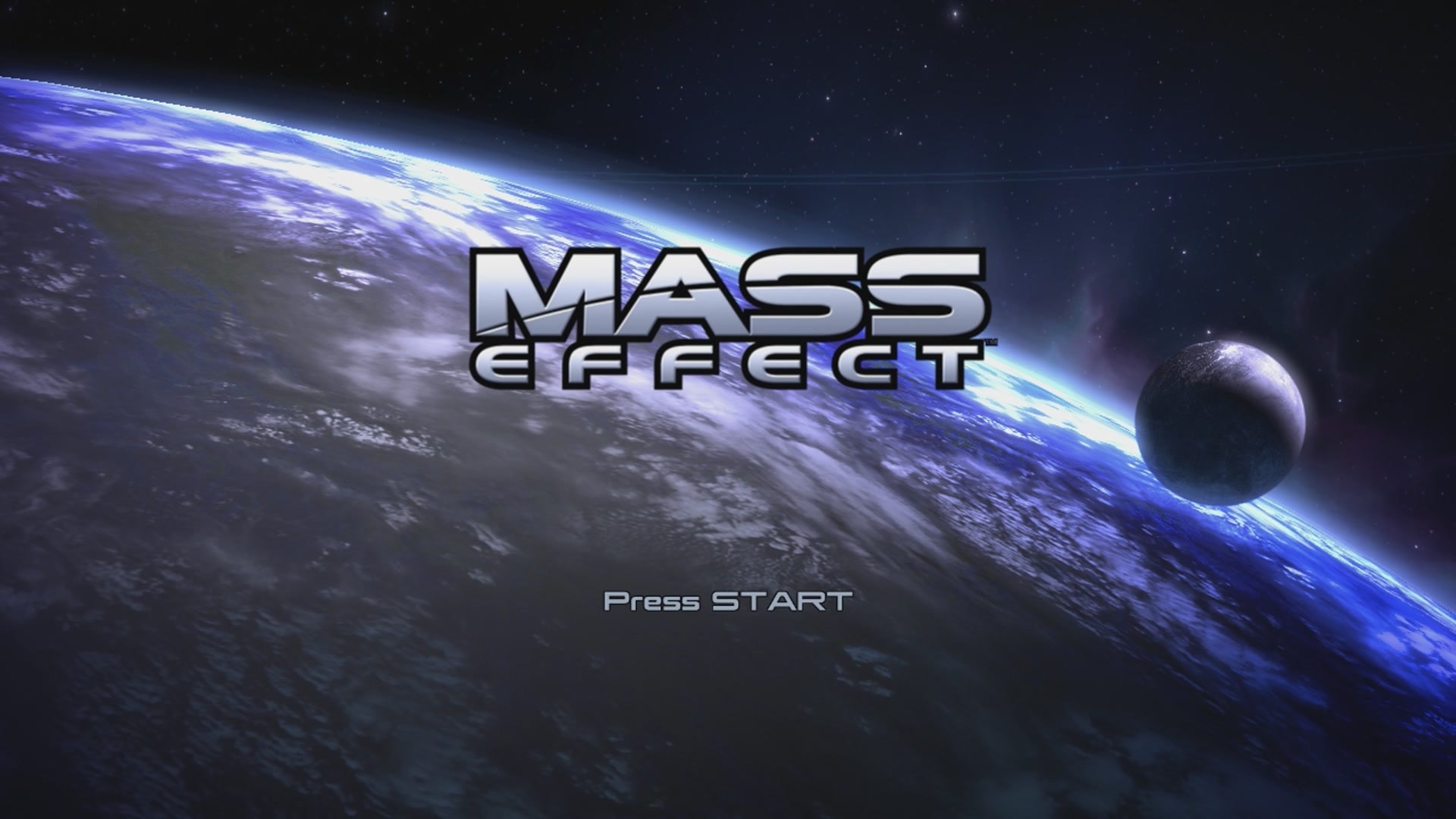Mass Effect title screen for Xbox 360